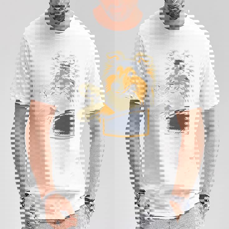 シェルティのグラフィック デザインを覗くかわいいシェットランド ・ シープドッグ 長袖tシャツ Tシャツ 面白い贈り物