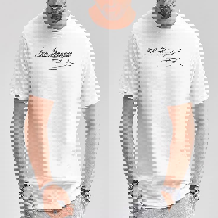 シグネチャーショーペンハウアーの哲学者 Tシャツ 面白い贈り物