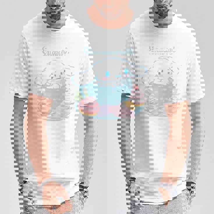 シナモロール ティーカップ ライトカラー Tシャツ 面白い贈り物