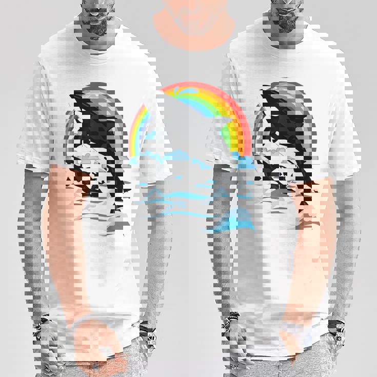 シャチ。シャチホエールウォッチング Tシャツ 面白い贈り物