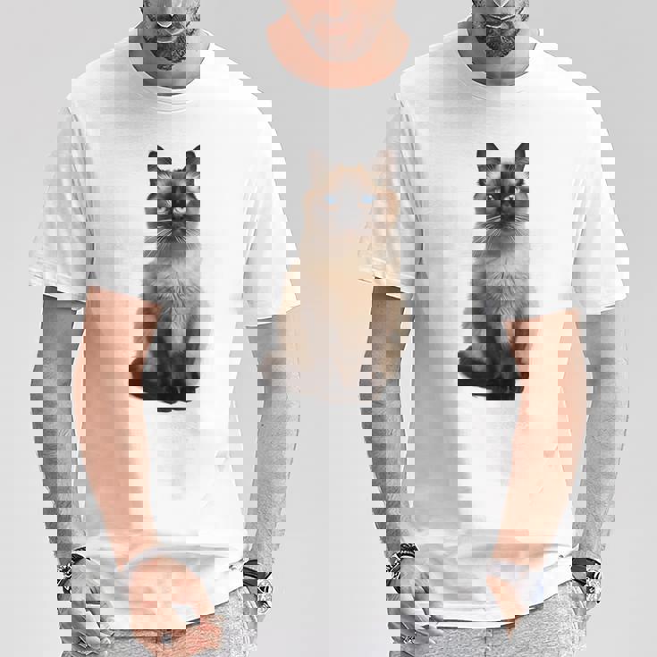 シャム猫 美人 雄大なシャム猫 ラブリーシャム猫 Tシャツ 面白い贈り物