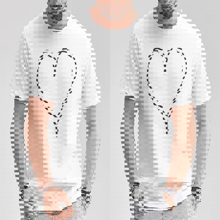 シンプル ハート Tシャツ 面白い贈り物