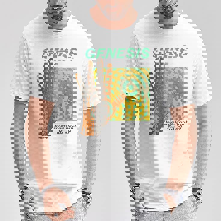 ジェネシスインビジブルタッチツアーロックバンドミュージック Tシャツ 面白い贈り物
