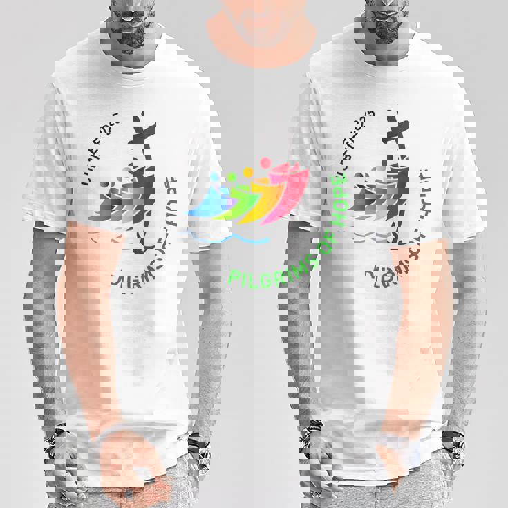 ジュビリー2025 信仰の旅への希望の巡礼者 Tシャツ 面白い贈り物