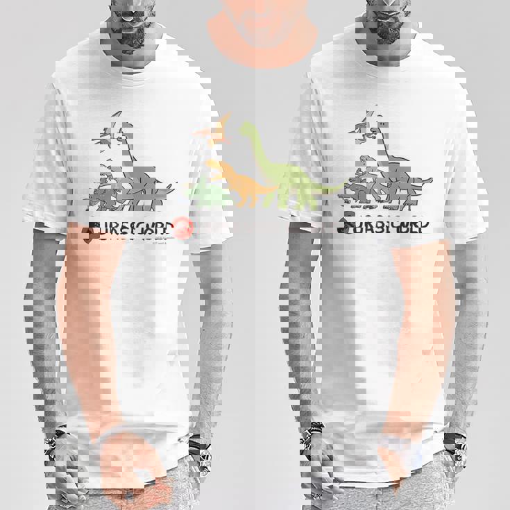 ジュラシック・ワールド Dinosaurs Loose Illust Tシャツ 面白い贈り物