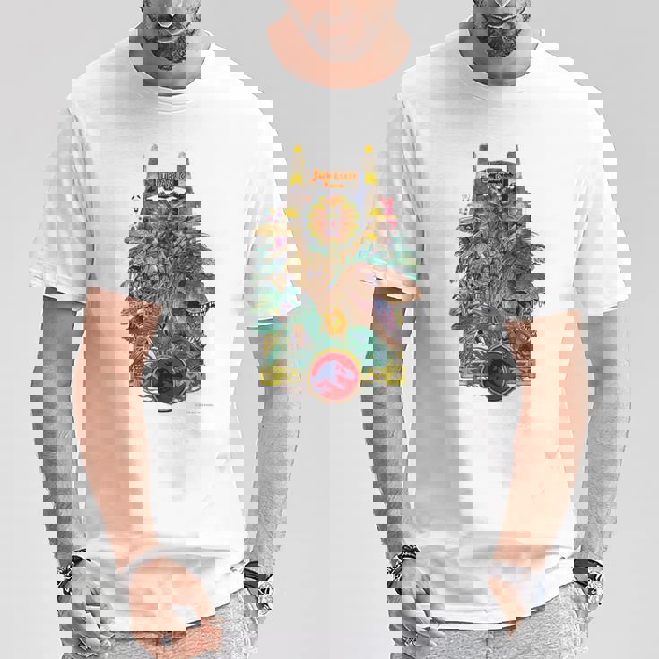 ジュラシック・ワールド Gate & Dinosaurs Arttyle Tシャツ 面白い贈り物