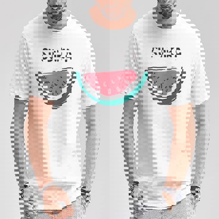 スイカuika 果物 すいか フルーツ スイカ好き かわいい おしゃれ シンプル Tシャツ 面白い贈り物