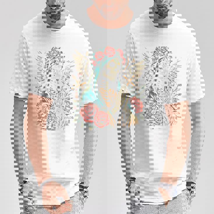 スカル サンタ ムエルテ 長袖tシャツ Tシャツ 面白い贈り物