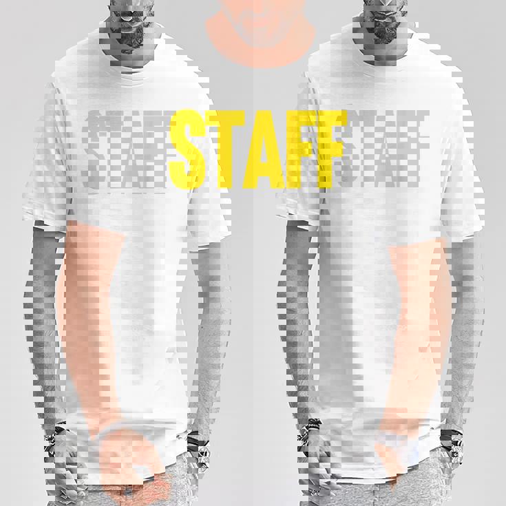 スタッフ イベント コスチューム クルー 音楽祭 バックプリント ワーカー Tシャツ 面白い贈り物