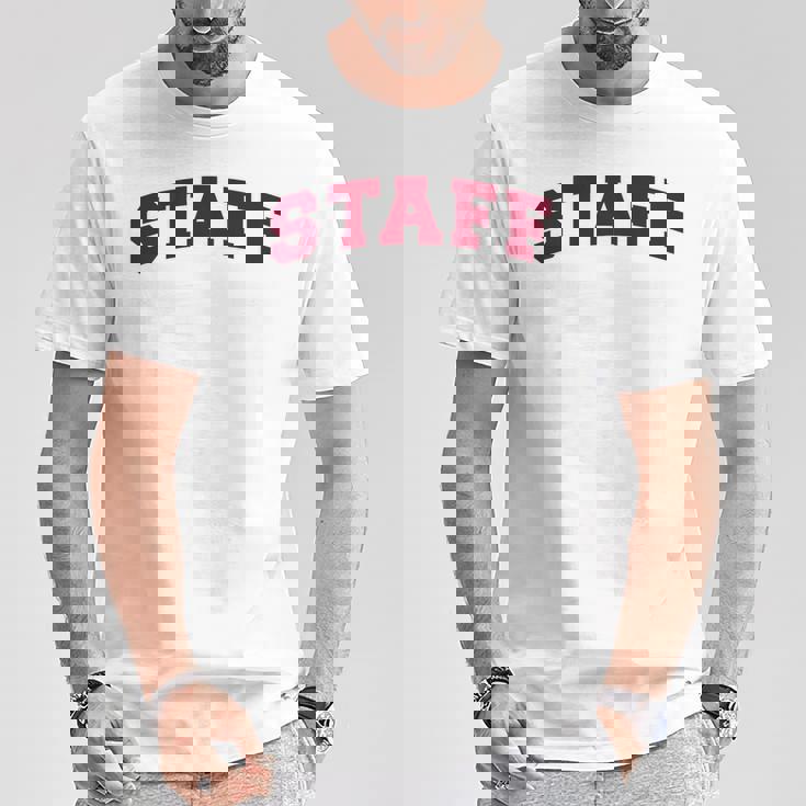 スタッフ スタッフ ギフト イベント 従業員代表チーム バックプリント レッド Tシャツ 面白い贈り物