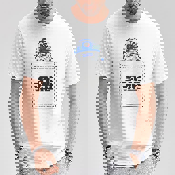 スターウォーズ R2-D2 ロゴポケット Tシャツ 面白い贈り物