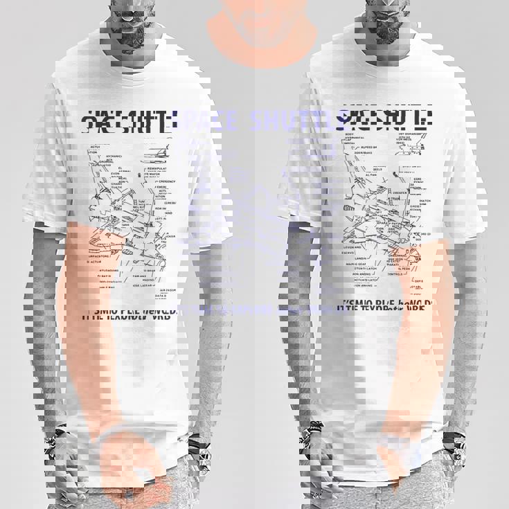 スペースシャトル レトロレイアウト ロケット科学者&宇宙飛行士用 Tシャツ 面白い贈り物