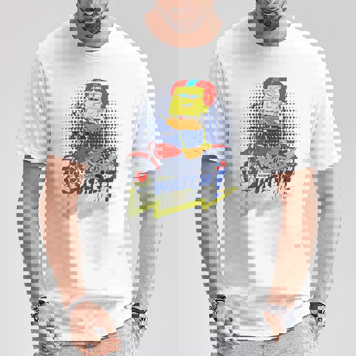 スポンジボブ スクエアパンツ スポンジボブ Watch This Tシャツ 面白い贈り物