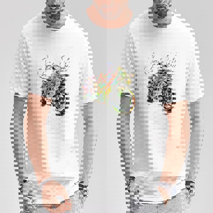 スーパースポーツ バイク レーシング バイク レーシング バックプリント バイク Tシャツ 面白い贈り物