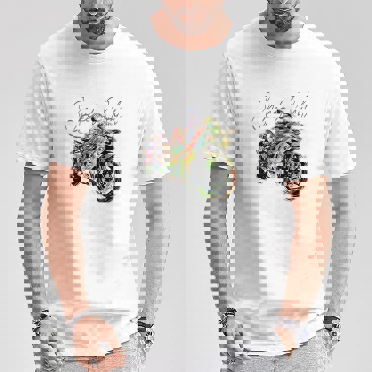 スーパースポーツ バイク レーシング バイク レーシング バックプリント バイク 長袖tシャツ Tシャツ 面白い贈り物