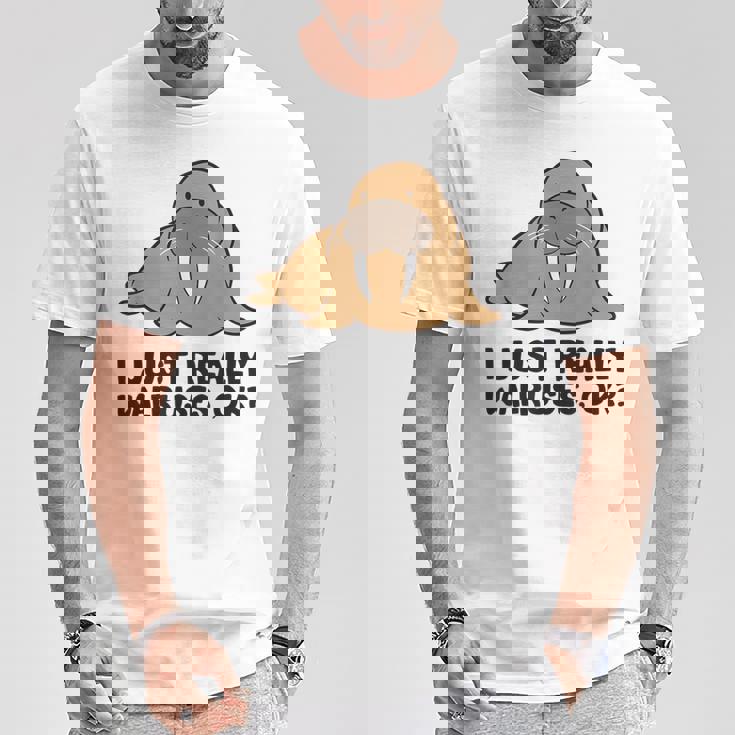 セイウチが本当に好きだよ、いいね？面白いセイウチ Tシャツ 面白い贈り物