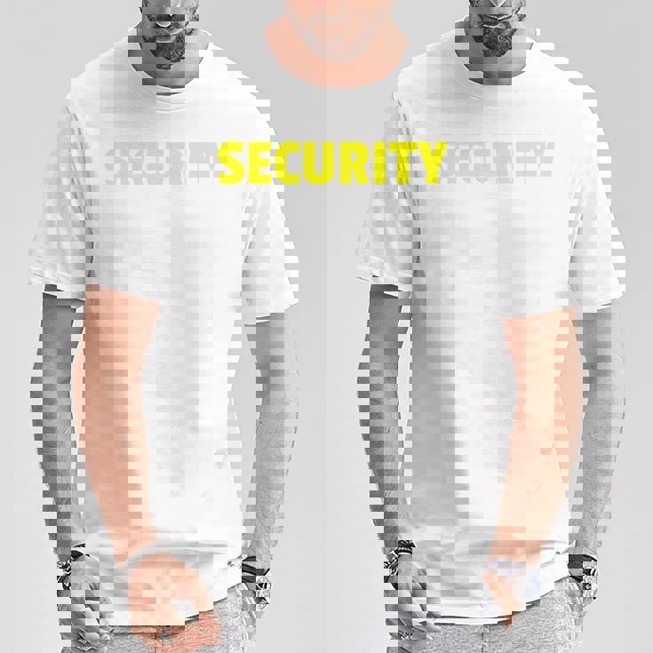 セキュリティスタッフやボディガードのためのセキュリティバックプリントデザイン Tシャツ 面白い贈り物