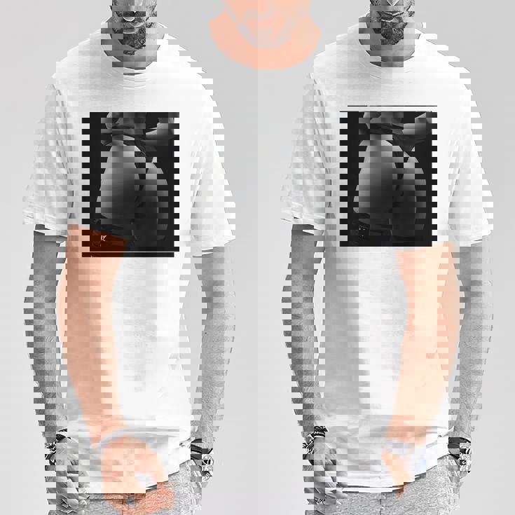 セクシー ブラック ホワイト 写真 美しいお尻 Tバック 長袖tシャツ Tシャツ 面白い贈り物