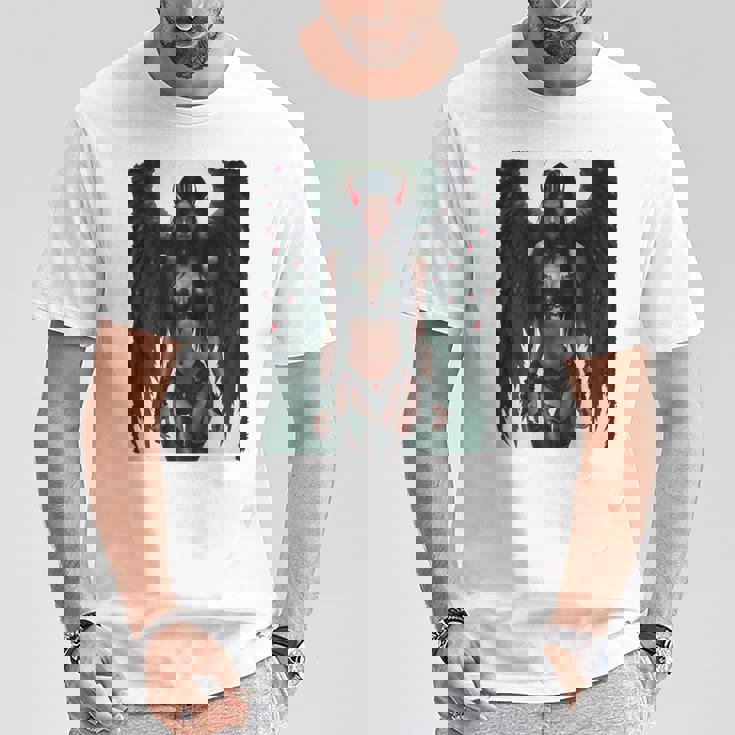 セクシーガールグラフィックtシャツ セクシーな悪魔の女の子のピンナップバックプリント Tシャツ 面白い贈り物