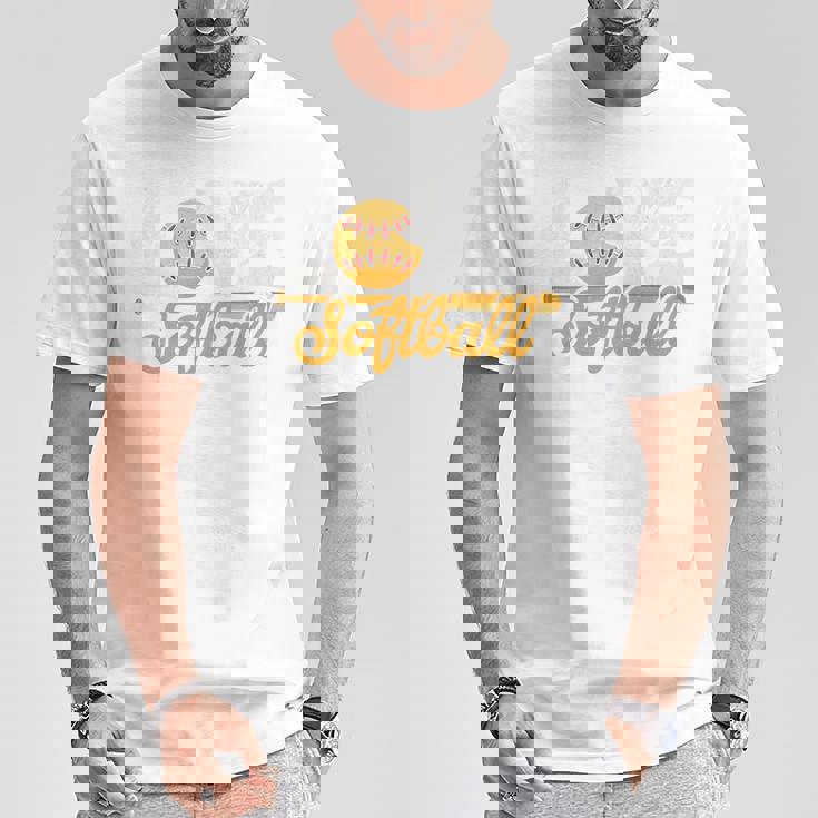 ソフトボール好き スポーツボール ラブ ソフトボール チームメイト 野球 長袖tシャツ Tシャツ 面白い贈り物