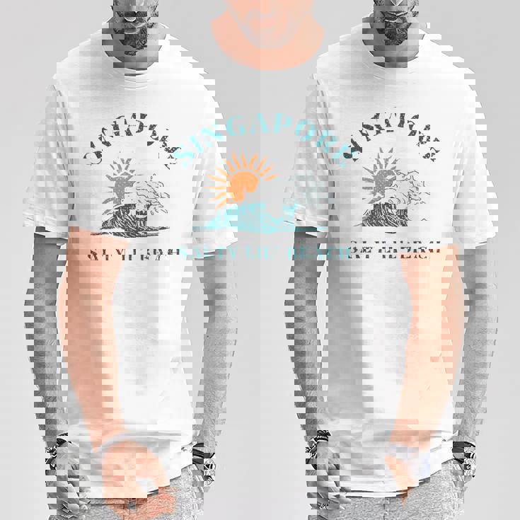 ソルティ リル ビーチ シンガポール 旅行 お土産 シンガポール Tシャツ 面白い贈り物