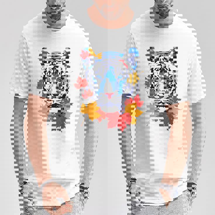 タイガー 動物 自然 動物園 抽象芸術 顔 虎 Tシャツ 面白い贈り物