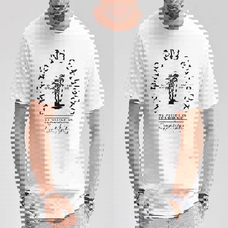 タークス・カイコス諸島カリブ海諸島旅行 長袖tシャツ Tシャツ 面白い贈り物