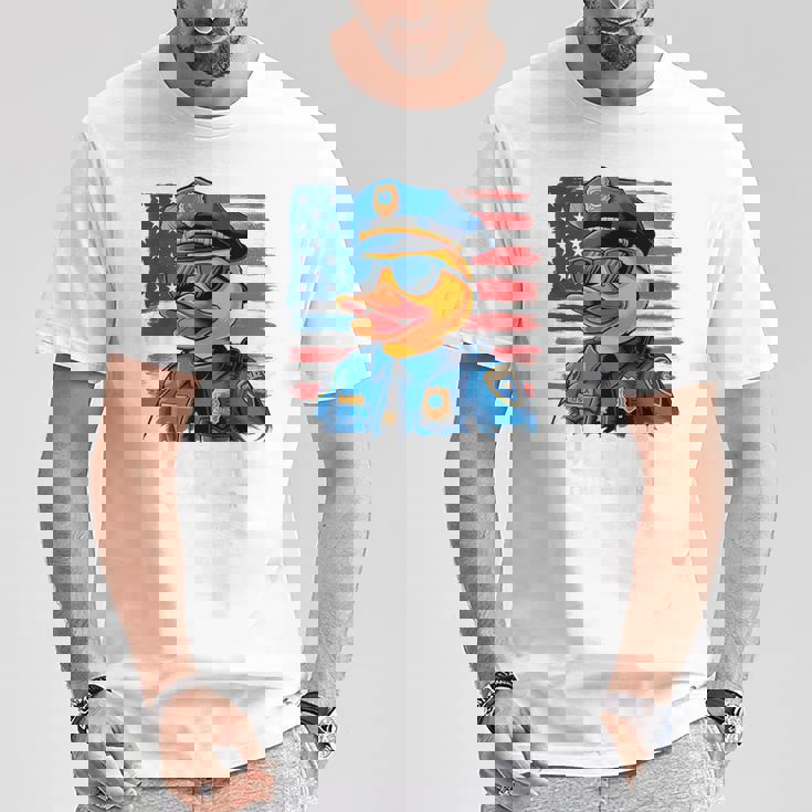 ダックパトロールファニーポリスダック Tシャツ 面白い贈り物