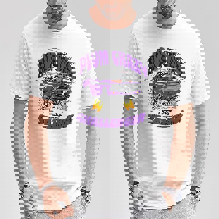 ダッジ チャレンジャー プラム クレイジー ラストコール Tシャツ 面白い贈り物