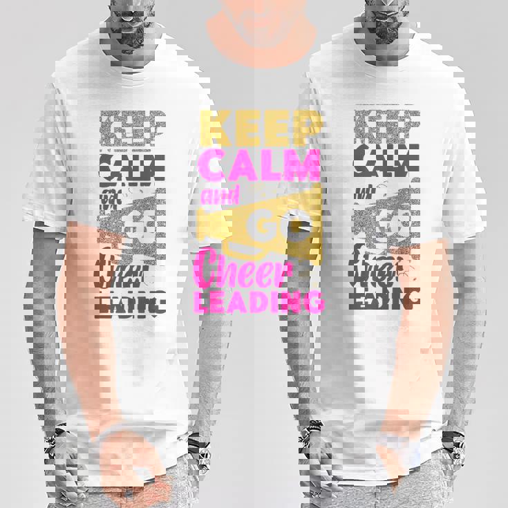 チア チアリーディング Keep Calm And Go チアリーディング Tシャツ 面白い贈り物