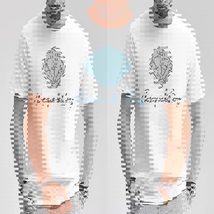 チェサピーク湾 ホタテ貝殻 貝殻 ビーチ 沿岸釣り Tシャツ 面白い贈り物