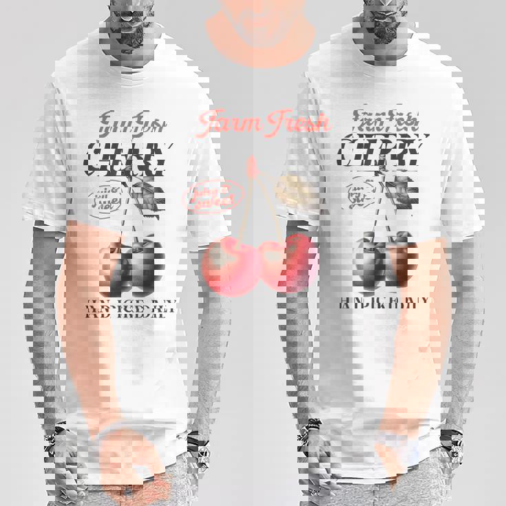 チェリーフルーツ スイートジューシーレッドチェリー 食通ギフト Tシャツ 面白い贈り物