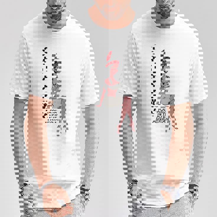 チペワ アメリカン インディアン トライブ キュート プラウド カートゥーン スクワー Tシャツ 面白い贈り物