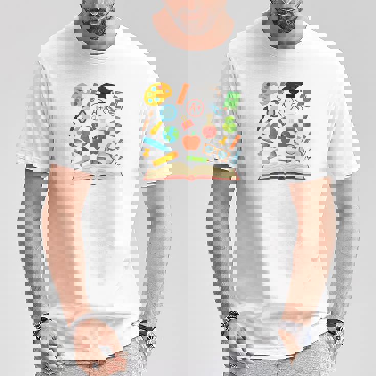 ティーチングアシスタント 学校初日 男性 女性 長袖tシャツ Tシャツ 面白い贈り物