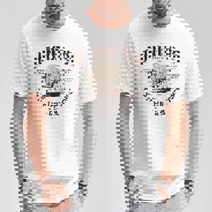 テキサス・ドント・ペット・ザ・フワッフィー・カウズ・ファニー・バイソン Tシャツ 面白い贈り物