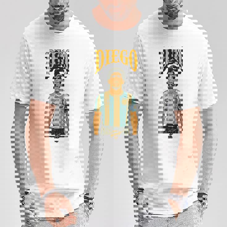 ディエゴ アルマンド マラドーナ アルゼンチン 長袖tシャツ Tシャツ 面白い贈り物
