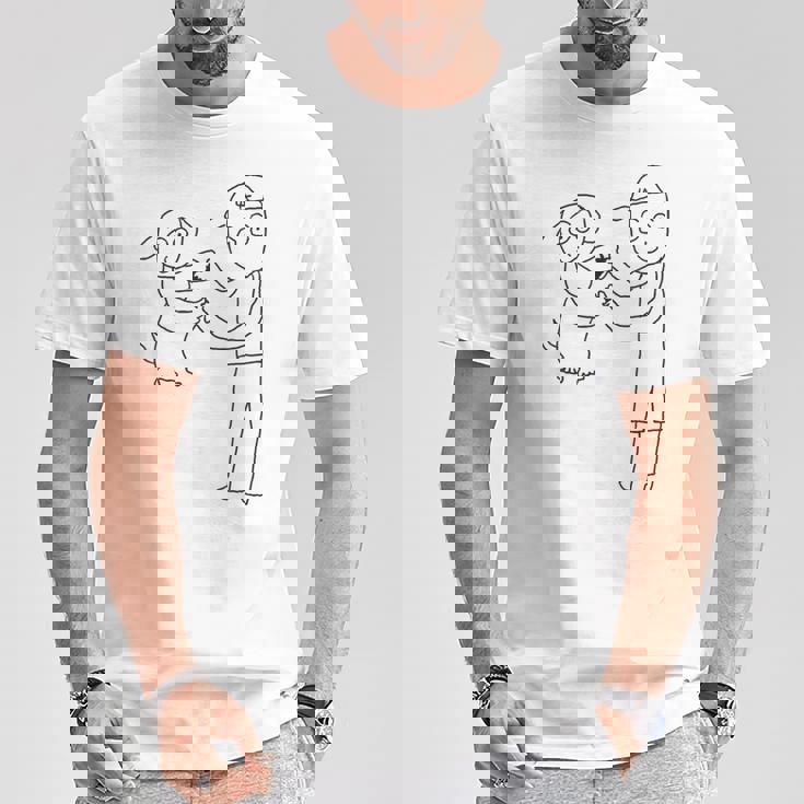 デコピンと大谷さん 手を繋ぐ Tシャツ 面白い贈り物