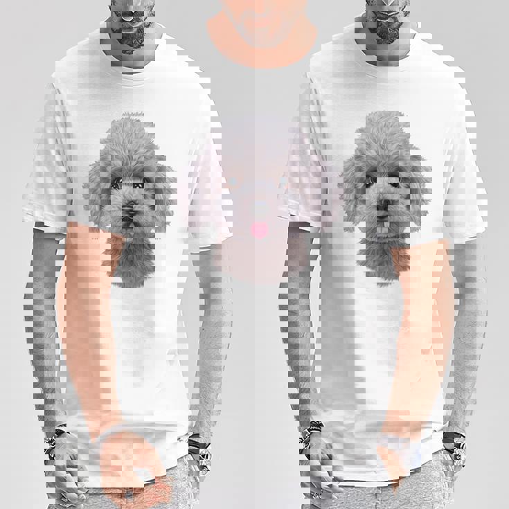 ホワイト トイプードル 犬 いぬ 顔 Tシャツ 面白い贈り物