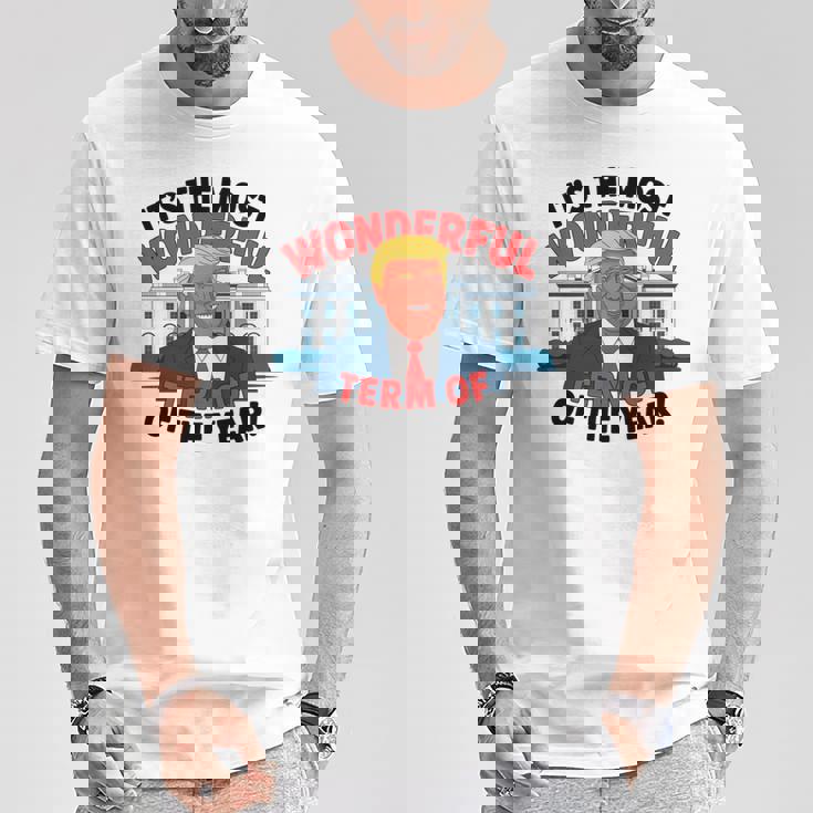 トランプ 今年一番素晴らしい用語 クリスマス 長袖tシャツ Tシャツ 面白い贈り物