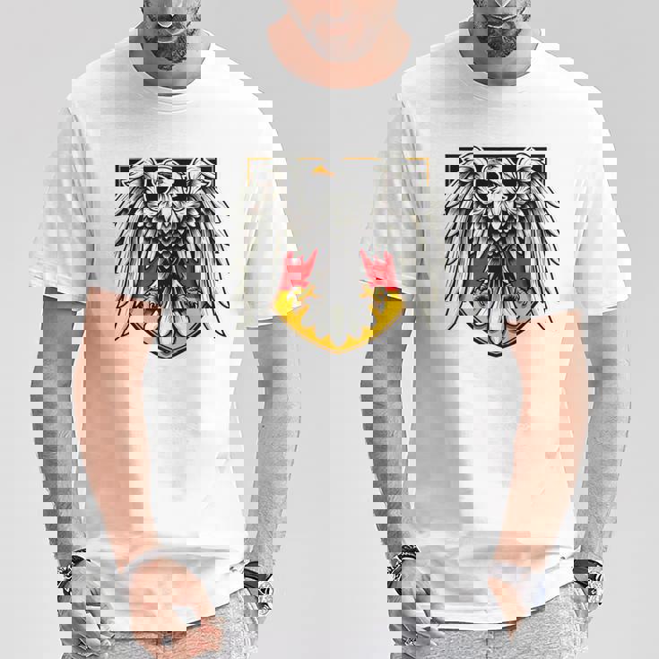 ドイツ鷲旗 ドイツ国旗 長袖tシャツ Tシャツ 面白い贈り物