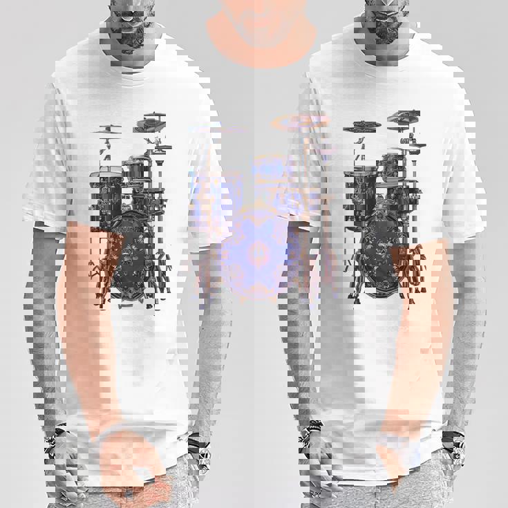 ドラム ドラマー ドラミング ドラム 長袖tシャツ Tシャツ 面白い贈り物