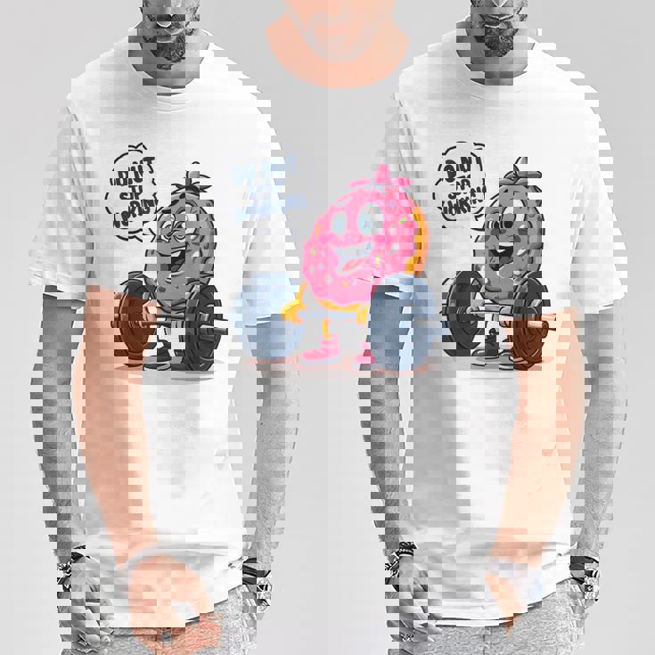 ドーナツストップワーキング ドーナツ ジム ワークアウト ウェイトリフティング 面白い Tシャツ 面白い贈り物