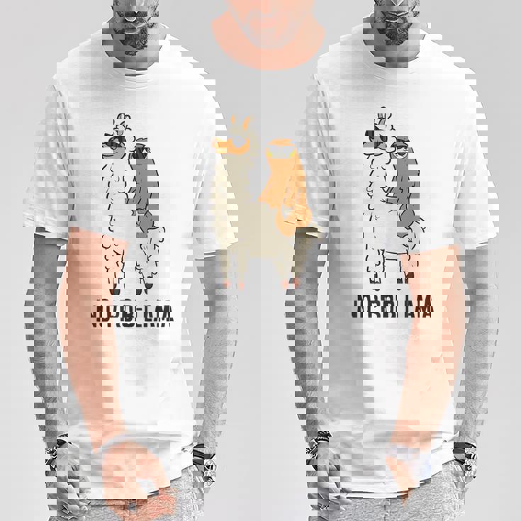 ナマケモノ乗り ラマ ノープルーラマ ラマ Tシャツ 面白い贈り物