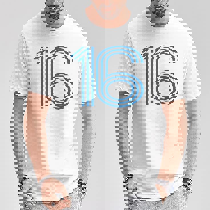 ナンバー16シャツ レトロユニフォーム ヨーロッパスタイル バックプリントジャージ Tシャツ 面白い贈り物