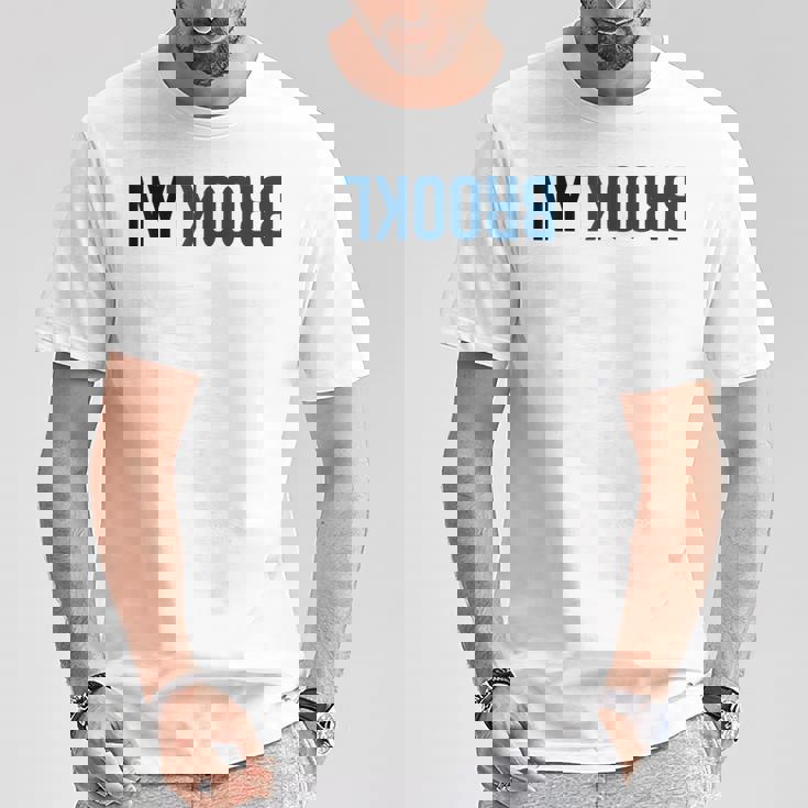 ニューヨークのファンのためのニューヨークブルックリンクリエイティブフリップデザイン Tシャツ 面白い贈り物