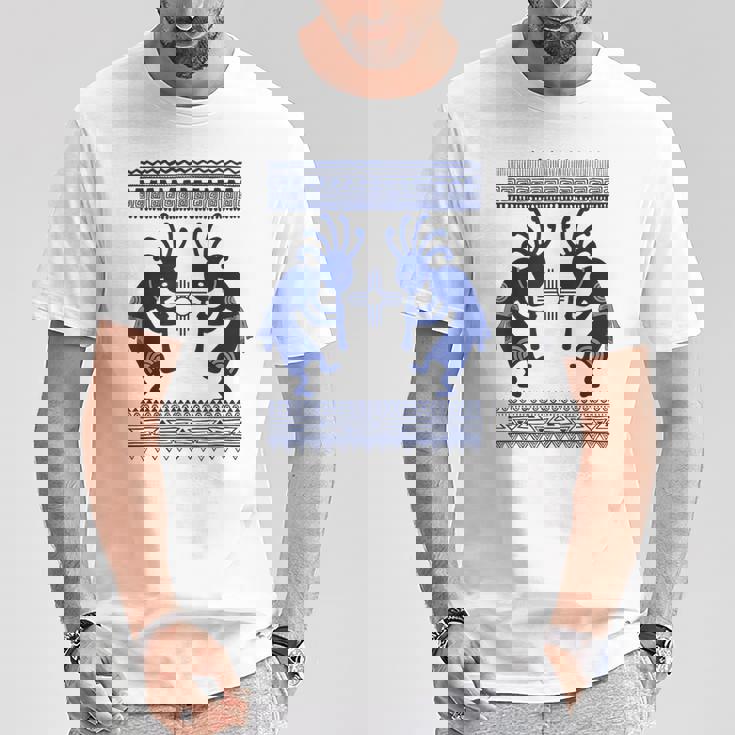 ネイティブアメリカン カルチャー ココペリ ミュージシャンボーダー 1 楽しい Tシャツ 面白い贈り物