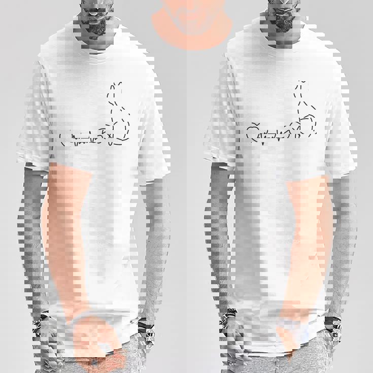 ネコ好きの心拍猫 Tシャツ 面白い贈り物