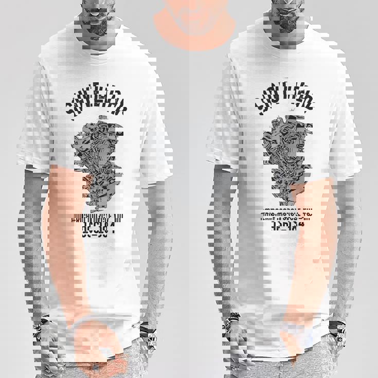 ノベルティ ショベルヘッド オートバイ愛好家 夫 おじいちゃん Tシャツ 面白い贈り物