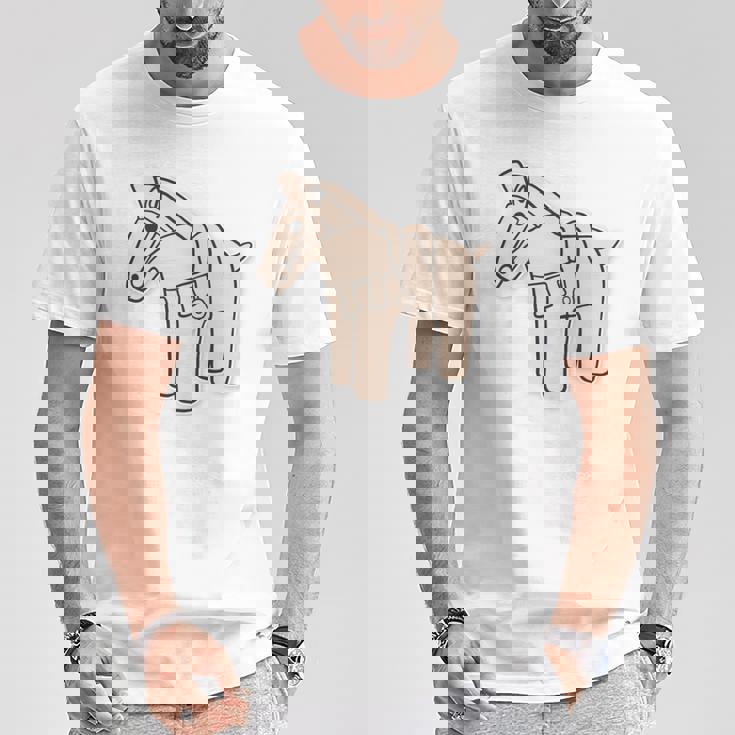 ハニワの馬 埴輪【ゆるフレンズ】歴史土器 シンプル かわいい イラスト 長袖tシャツ Tシャツ 面白い贈り物