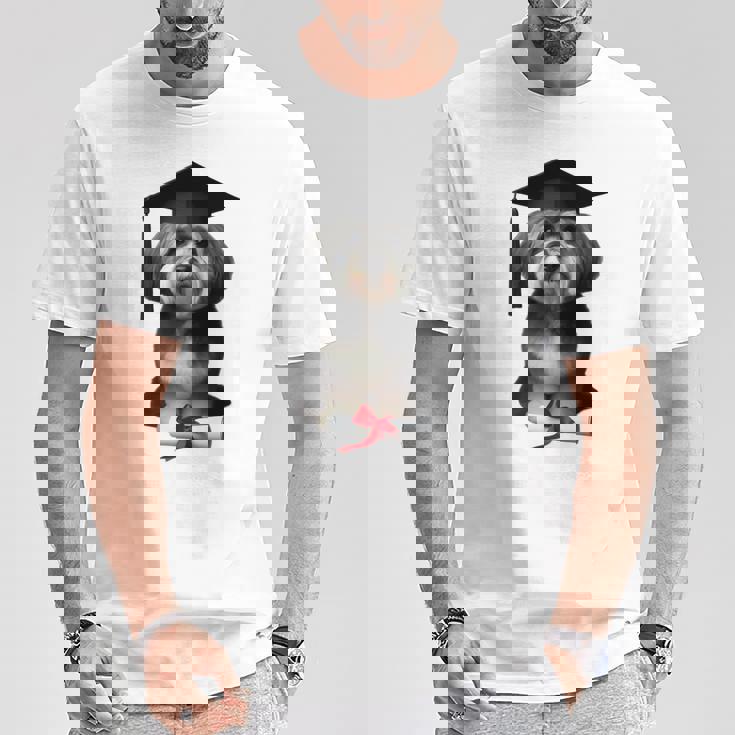 ハバニーズ犬 グラチュエーションキャップ トレーニング 学校 卒業生 オーナー 長袖tシャツ Tシャツ 面白い贈り物